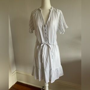 Paige Cotten stripped dress white blue S small